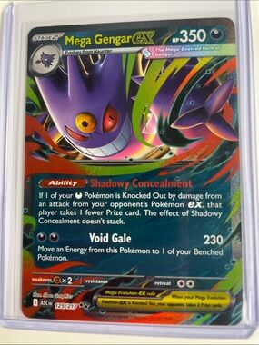Pokemon Mega Gengar ex Holo Card - Purple, Yellow, Red, Green, Blue